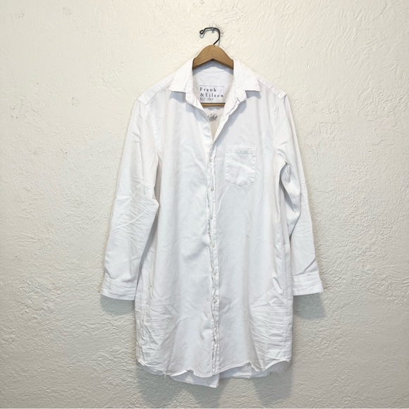 Frank & Eileen Mary Dress Shirtdress White Large L - Picture 3 of 11